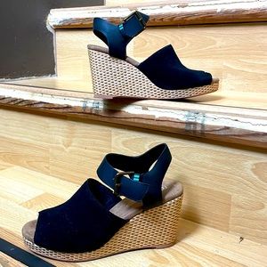 Tom's TROPEZ Wedges - Black Colour - Women's 7